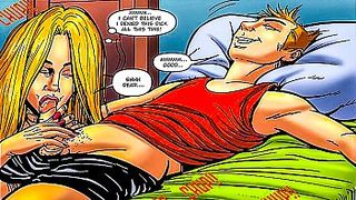 Комикс о том, как мать трахается с сыном, а отец с дочерью